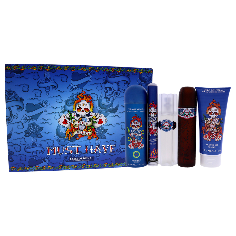 Cuba Wild Heart BY Cuba for Men 5 Pc Gift Set
